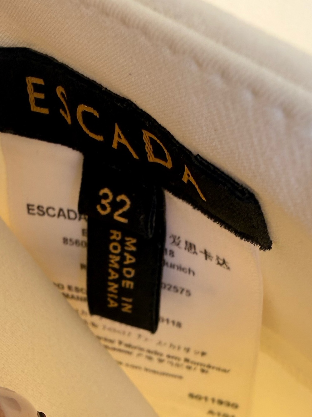 Escada White High-Rise Tailored Trousers - Picture 3 of 7
